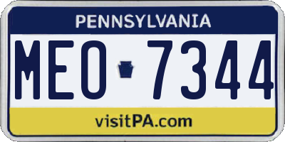 PA license plate MEO7344