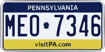 PA license plate MEO7346