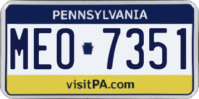 PA license plate MEO7351