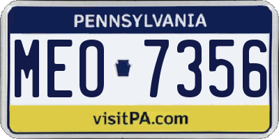 PA license plate MEO7356