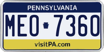 PA license plate MEO7360