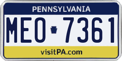 PA license plate MEO7361