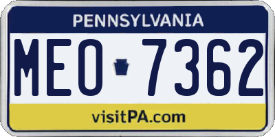 PA license plate MEO7362