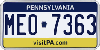 PA license plate MEO7363