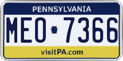 PA license plate MEO7366