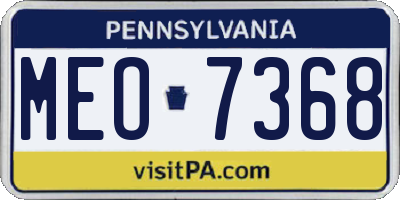 PA license plate MEO7368