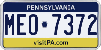PA license plate MEO7372
