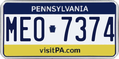 PA license plate MEO7374