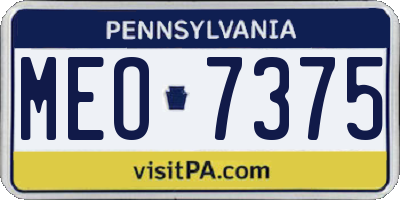 PA license plate MEO7375