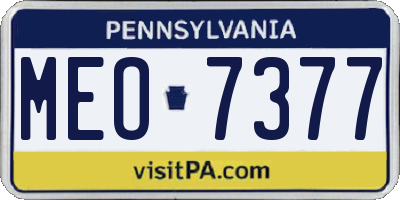 PA license plate MEO7377