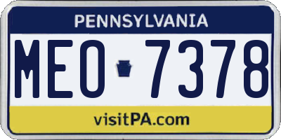 PA license plate MEO7378