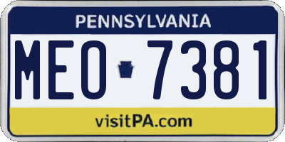 PA license plate MEO7381