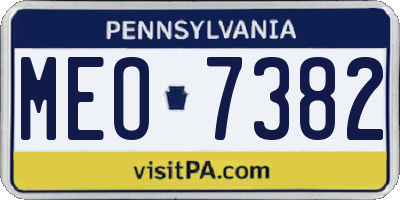 PA license plate MEO7382