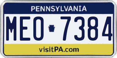 PA license plate MEO7384