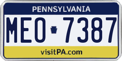 PA license plate MEO7387
