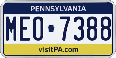 PA license plate MEO7388
