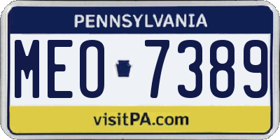 PA license plate MEO7389