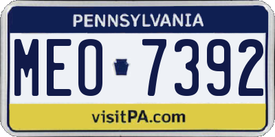 PA license plate MEO7392