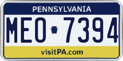 PA license plate MEO7394