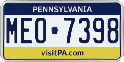 PA license plate MEO7398