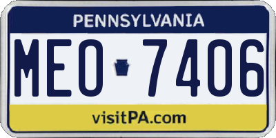 PA license plate MEO7406