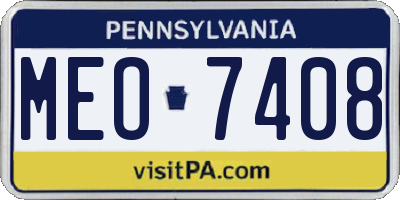 PA license plate MEO7408