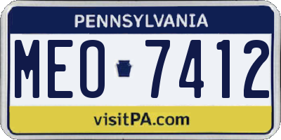 PA license plate MEO7412