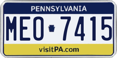 PA license plate MEO7415