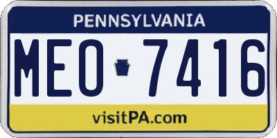 PA license plate MEO7416