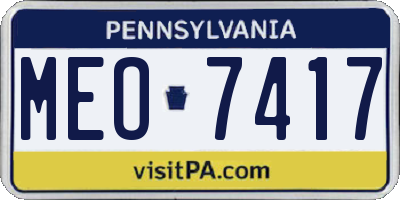 PA license plate MEO7417