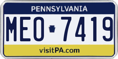 PA license plate MEO7419