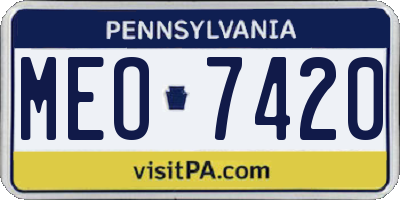 PA license plate MEO7420