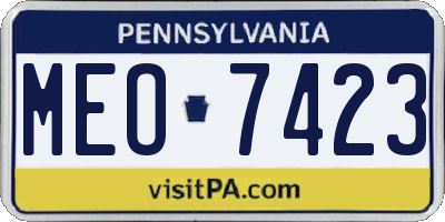 PA license plate MEO7423