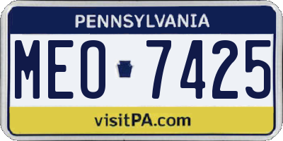 PA license plate MEO7425