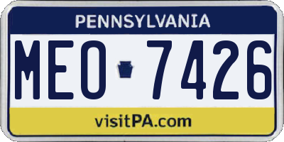 PA license plate MEO7426