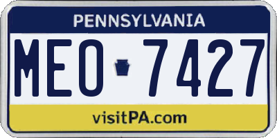 PA license plate MEO7427