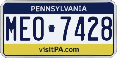 PA license plate MEO7428