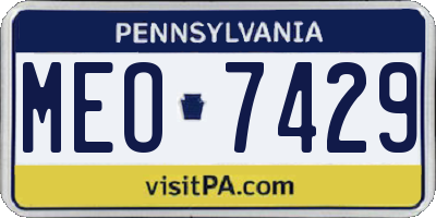 PA license plate MEO7429
