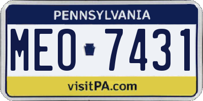PA license plate MEO7431