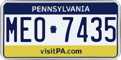 PA license plate MEO7435