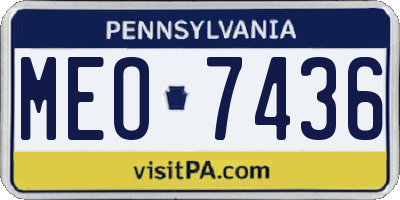 PA license plate MEO7436