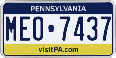 PA license plate MEO7437