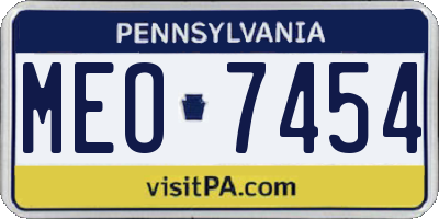 PA license plate MEO7454