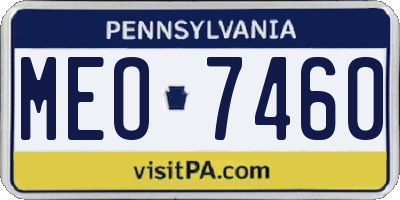 PA license plate MEO7460