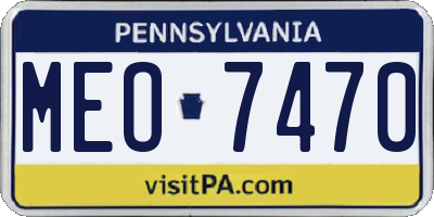 PA license plate MEO7470