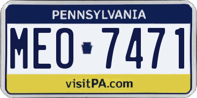 PA license plate MEO7471