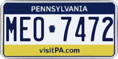 PA license plate MEO7472