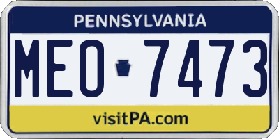 PA license plate MEO7473