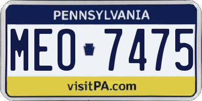 PA license plate MEO7475