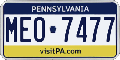 PA license plate MEO7477